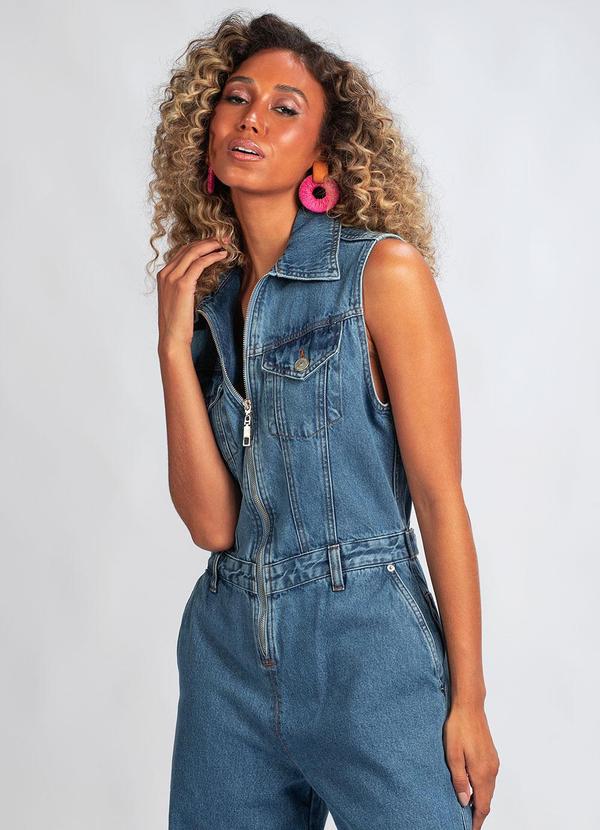 Animale Jeans - Macacao Jeans com Ziper Azul 3