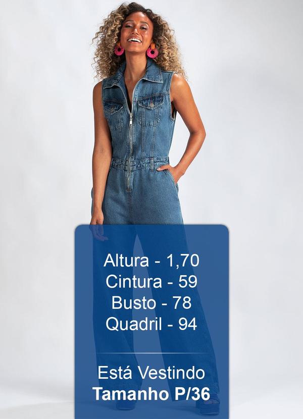 Animale Jeans - Macacao Jeans com Ziper Azul 5