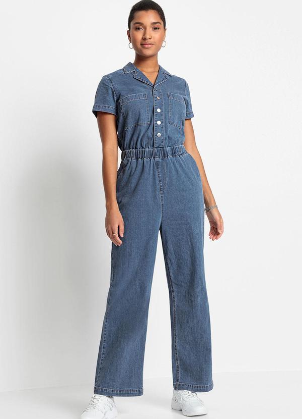 bonprix - Macacão Jeans Médio em Jeans de Algodão. 3