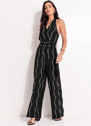 Quintess - Macacão Listra Renovada em Malha de Viscose - QUINTESS