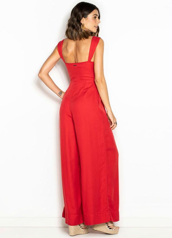 Forum - Macacão Longo de Sarja Vermelho 2