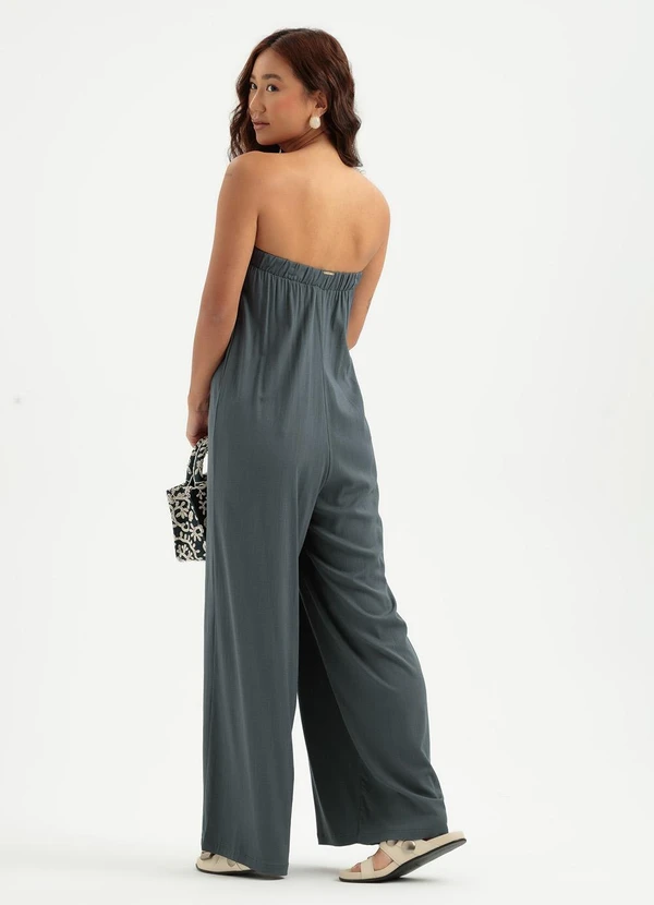 Cativa - Macacão Longo em Viscose Cinza Escuro 2