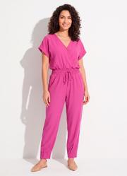 Macac�o Longo Pink Acinturado com Bolsos