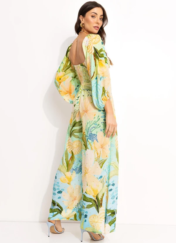 Farm - Macacão Manga em Viscose Verde 2