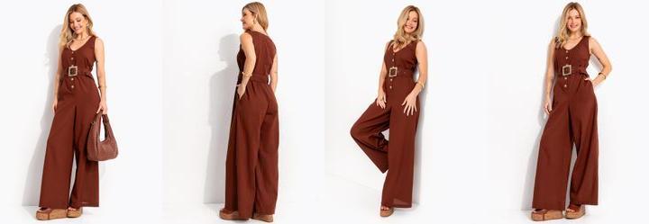 Macac�o Marrom em Linho