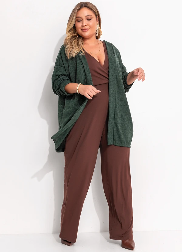 Quintess - Macacão Marrom em Malha de Viscose 10