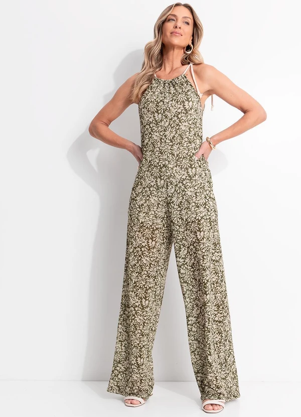 Quintess - Macacão Mini Floral em Malha Plissada 12