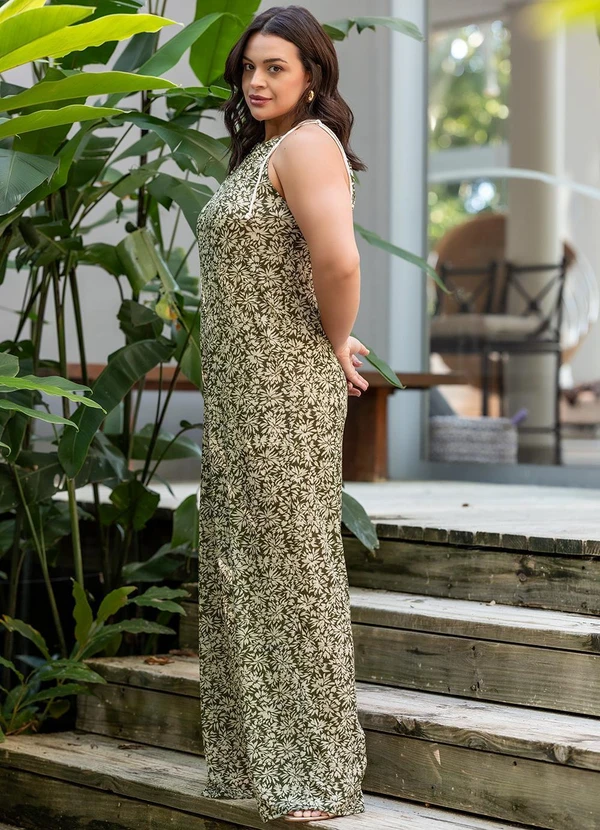 Quintess - Macacão Mini Floral em Malha Plissada 14