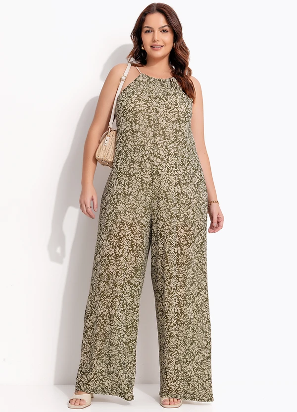 Quintess - Macacão Mini Floral em Malha Plissada 17