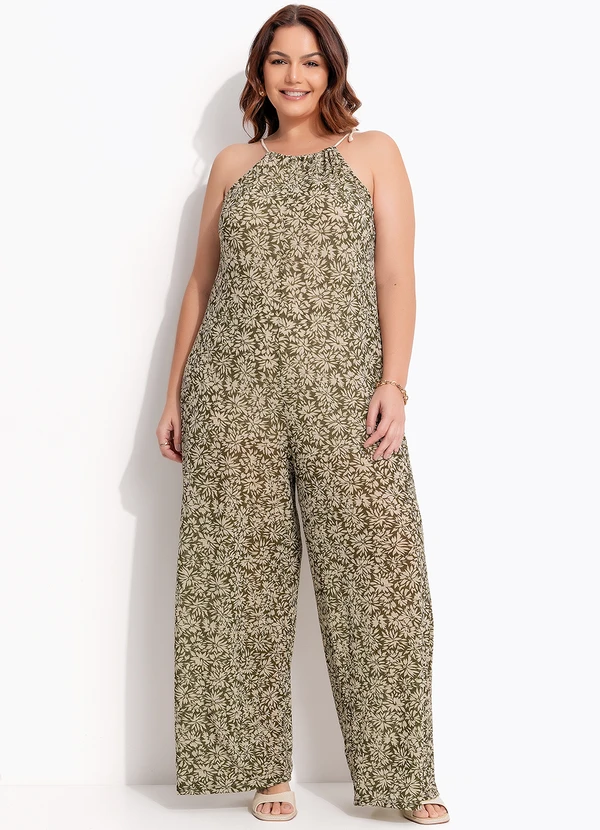 Quintess - Macacão Mini Floral em Malha Plissada 19