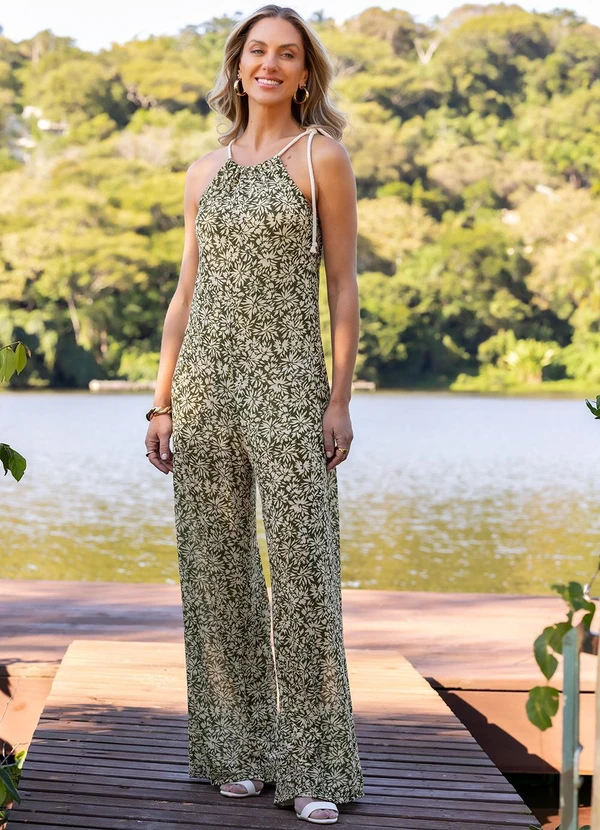 Quintess - Macacão Mini Floral em Malha Plissada 5