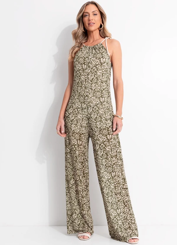 Quintess - Macacão Mini Floral em Malha Plissada 10