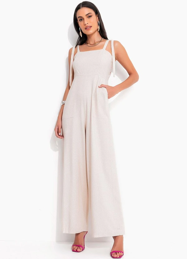 Quintess - Macacão Natural em Linho