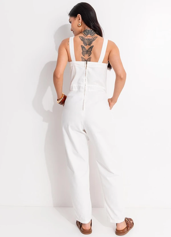 Quintess - Macacão Off White em Jeans 11