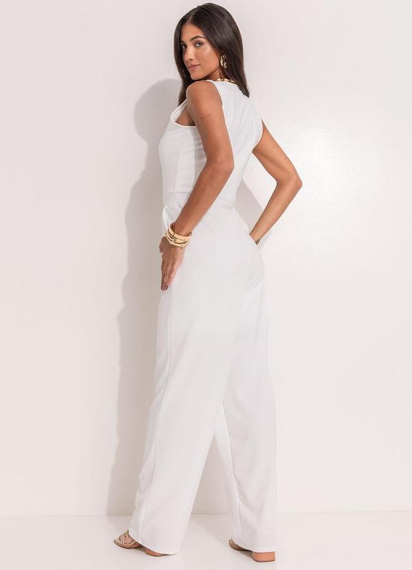 Quintess - Macacão Off White em Malha Crepe 2