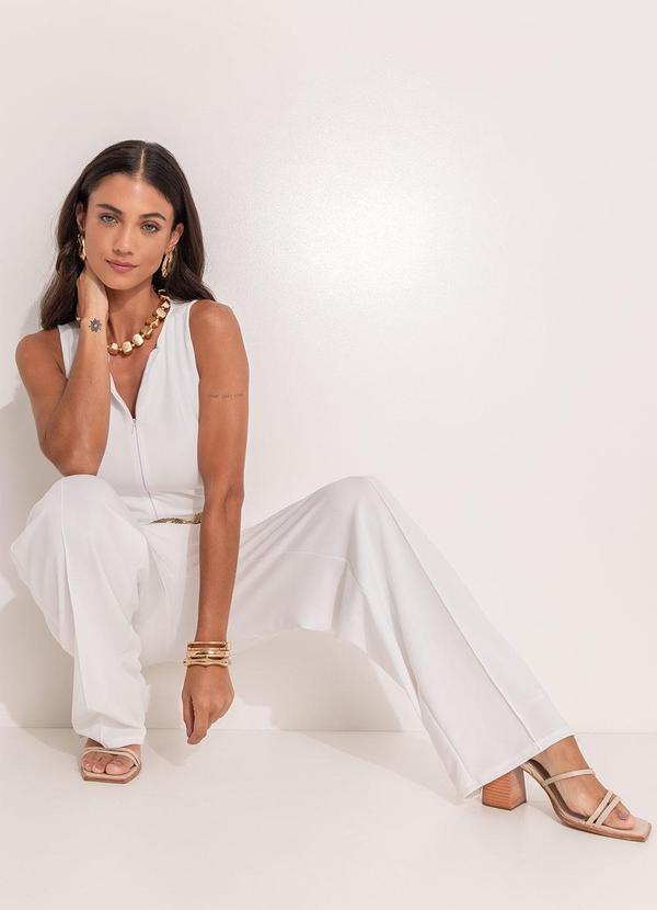 Quintess - Macacão Off White em Malha Crepe 5