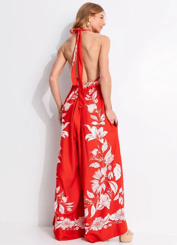 Farm - Macacão Pantalona Camadas Domitila Vermelho 2