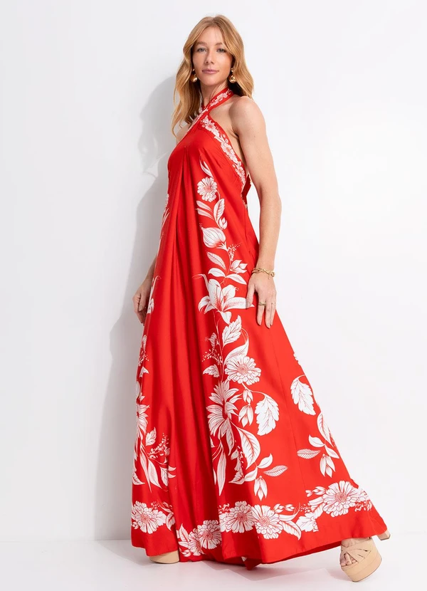 Farm - Macacão Pantalona Camadas Domitila Vermelho 5