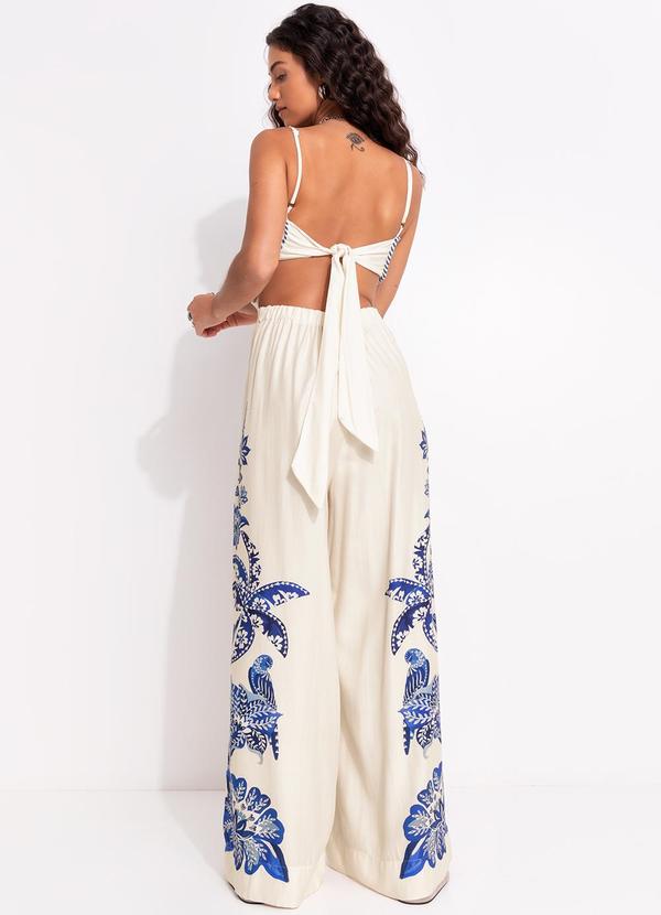 Farm - Macacão Pantalona Coqueiro Tropical Bege 2