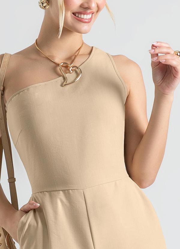 Cativa - Macacão Pantalona em Tecido Texturizado Amarelo 3