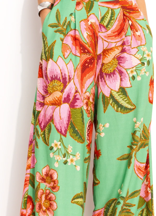 Farm - Macacao Pantalona em Viscolinho Verde 10