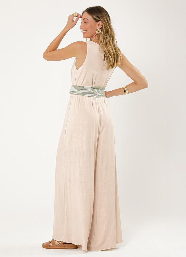 Cativa - Macacão Pantalona em Viscose Bege 2