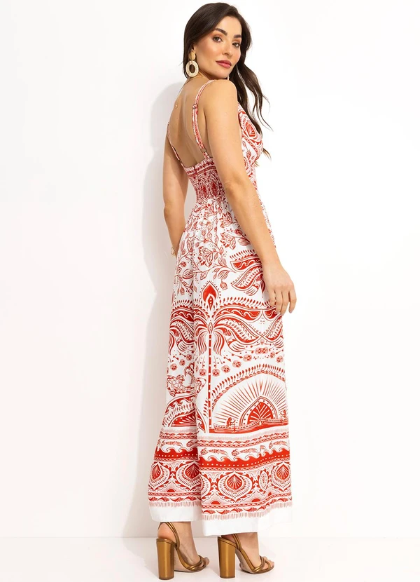 Farm - Macacão Pantalona em Viscose Vermelho 2