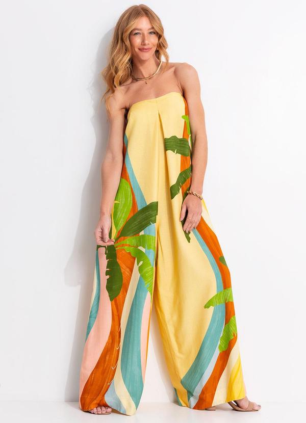 Farm - Macacão Pantalona Paisagem Carioca Amarelo 3