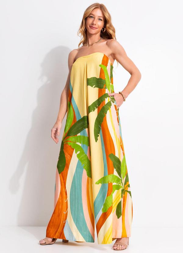 Farm - Macacão Pantalona Paisagem Carioca Amarelo 5