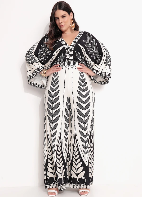 Farm - Macacão Pantalona Rendeira Preto 11