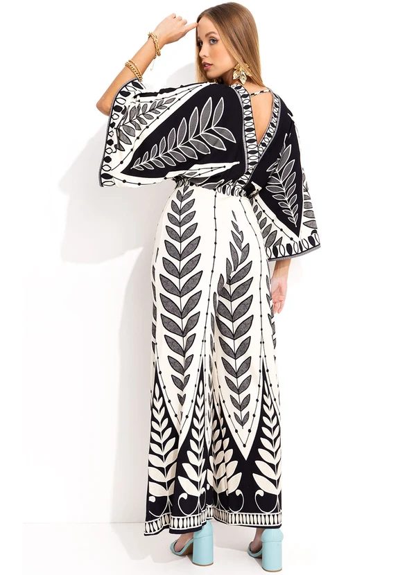 Farm - Macacão Pantalona Rendeira Preto 2