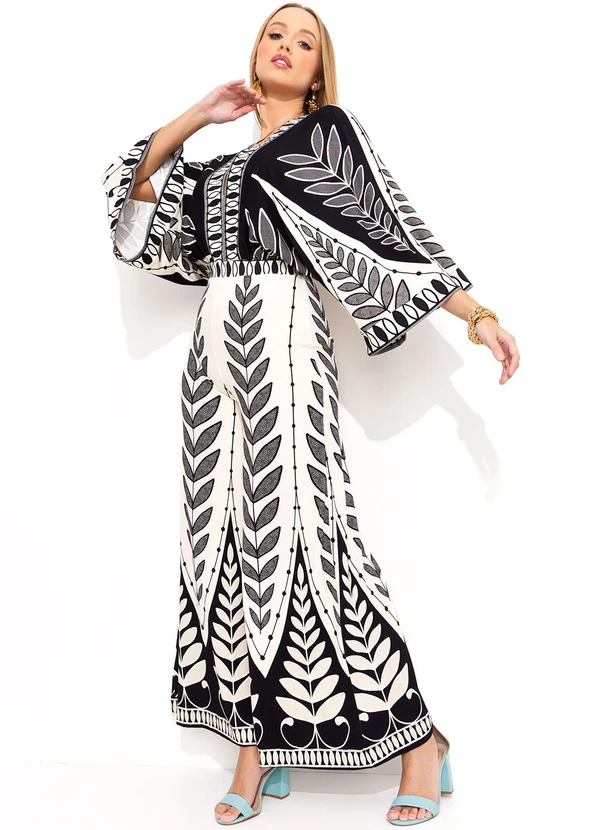 Farm - Macacão Pantalona Rendeira Preto 3