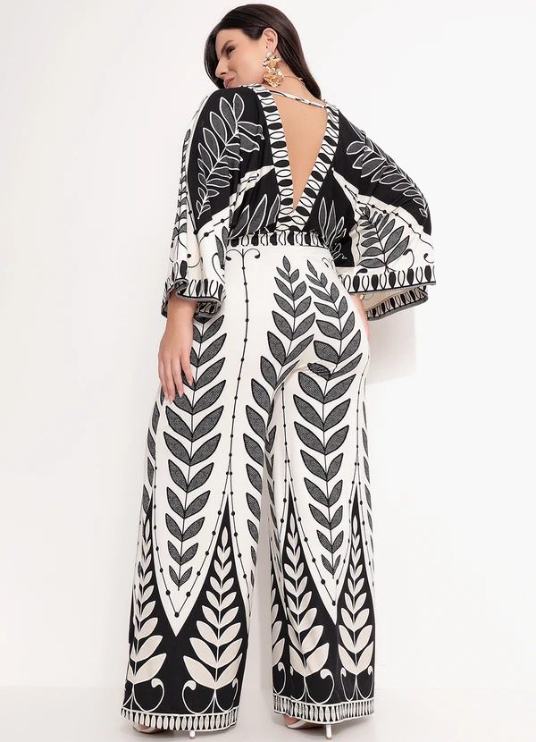 Farm - Macacão Pantalona Rendeira Preto 10