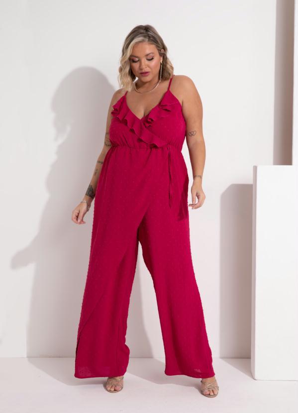 Outlet - Macacão Pink com Babados e Alças Regulavéis 5