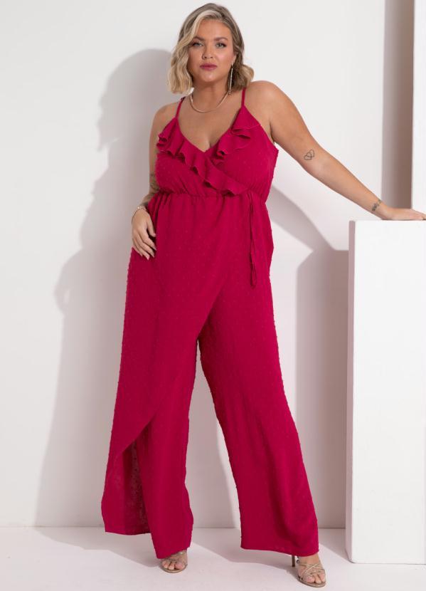 Outlet - Macacão Pink com Babados e Alças Regulavéis 7