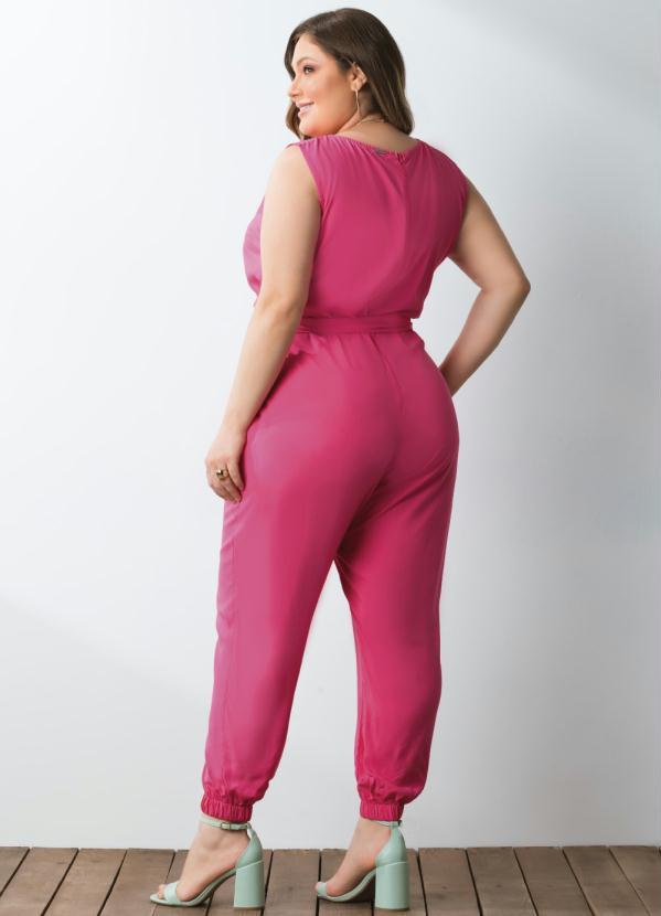Outlet - Macacão Pink com Faixa para Amarração 5