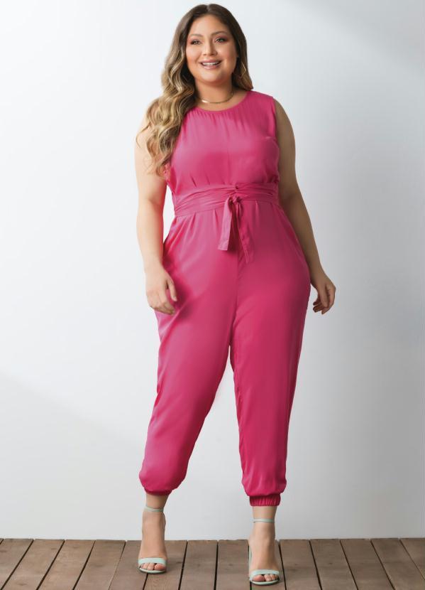 Outlet - Macacão Pink com Faixa para Amarração 6