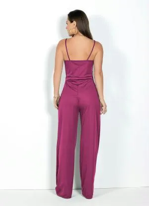 Moda Pop - Macacão Pink com Pregas - MODA POP