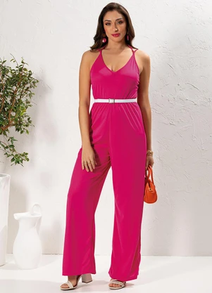 Moda Pop - Macacão Pink em Malha - MODA POP