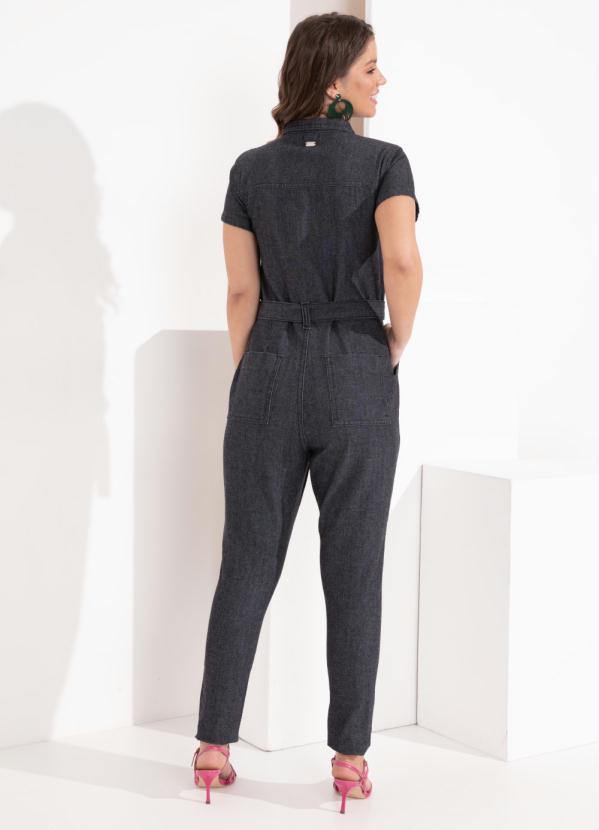 Outlet - Macacão Preto com Faixa para Amarrar 2