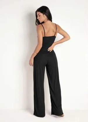 Moda Pop - Macacão Preto de Alças - MODA POP