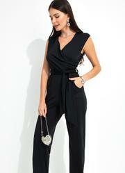 Macaco Preto Decote Transpassado