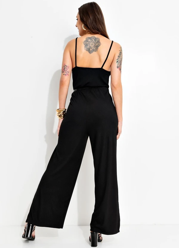 Bimini - Macacão Preto em Canelado 2