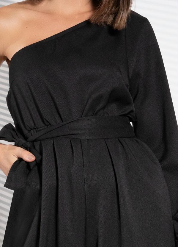 Quintess - Macacão Preto em Crepe Plano Sarjado 4