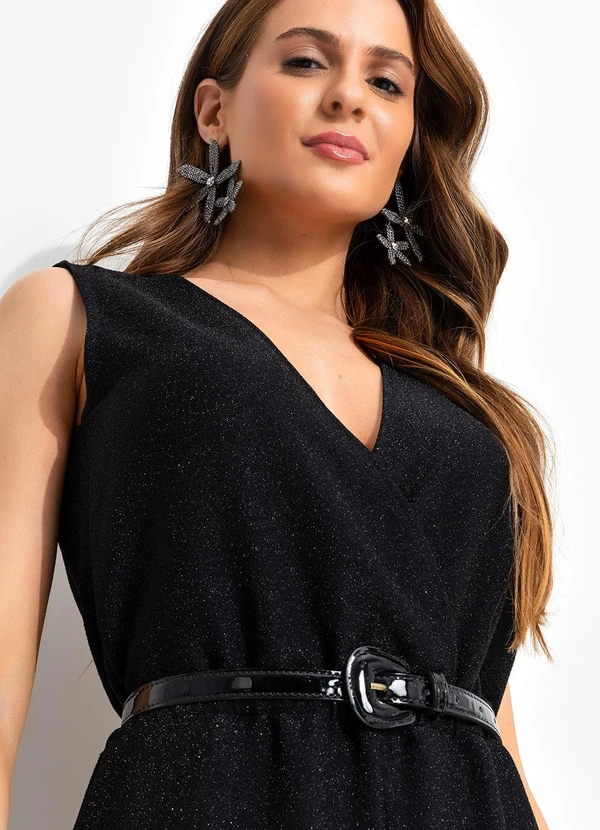 Quintess - Macacão Preto em Malha com Lurex 3