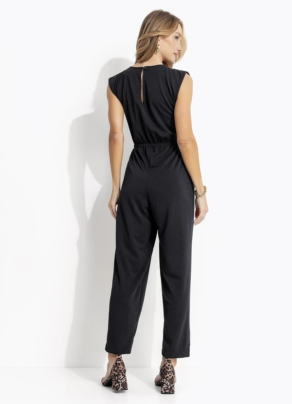 Quintess - Macacão Preto em Malha Crepe 2