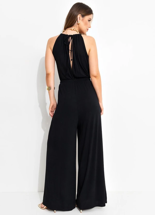 Quintess - Macacão Preto em Malha de Viscose com Elastano 2