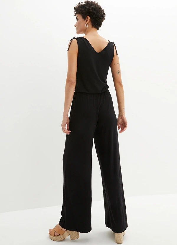 bonprix - Macacão Preto em Malha de Viscose 2