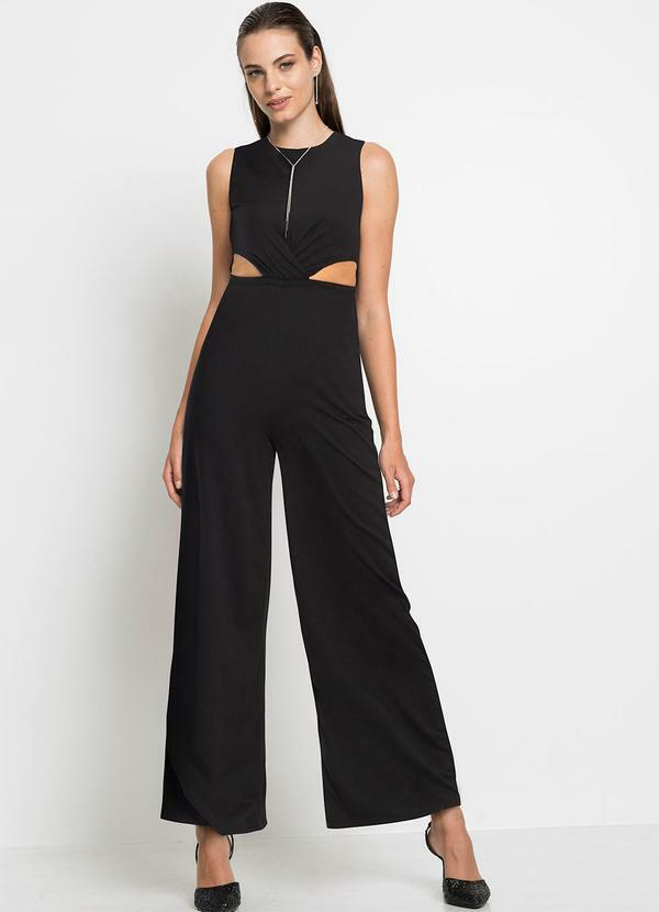 bonprix - Macacão Preto em Malha Texturizada 3