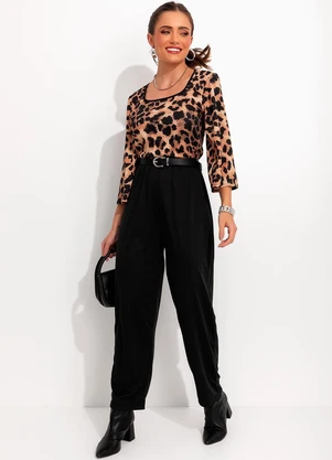 Moda Pop - Macacão Preto em Malha - MODA POP